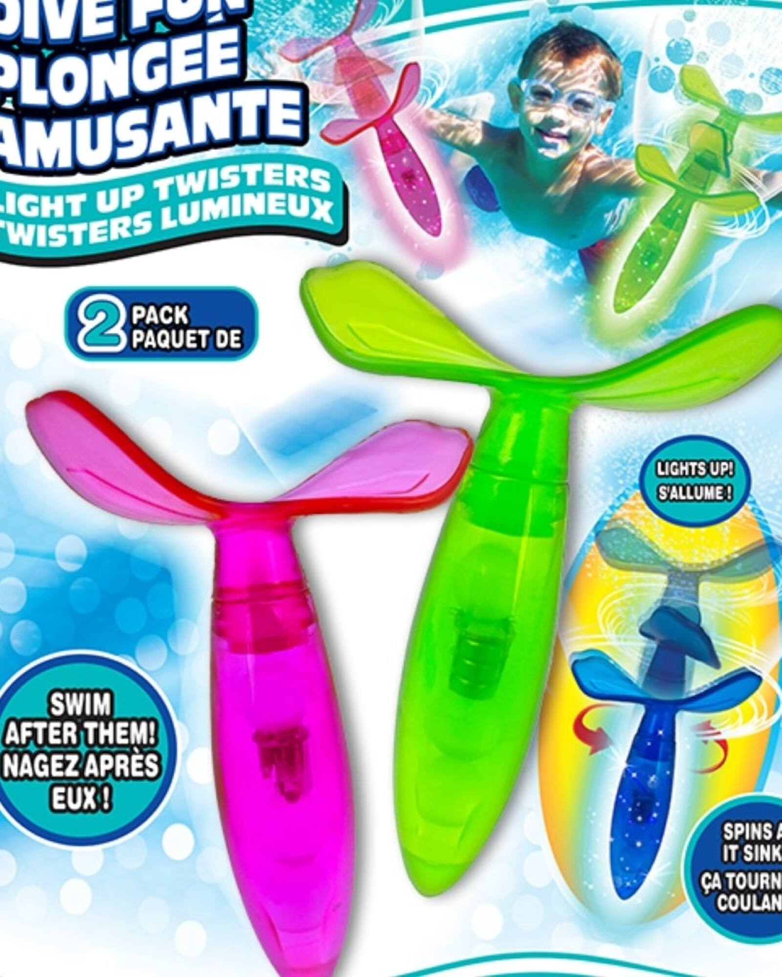 Assorted Dive Fun Light-Up Twisters, 2pc.